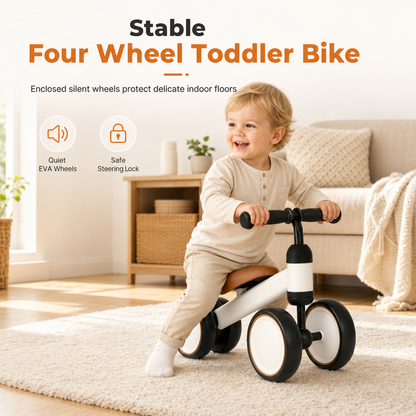 Kids 4-Wheel Balance Bike Ride-On Toy