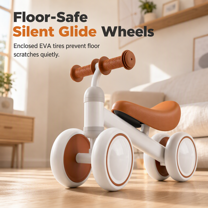 Kids 4-Wheel Balance Bike Ride-On Toy
