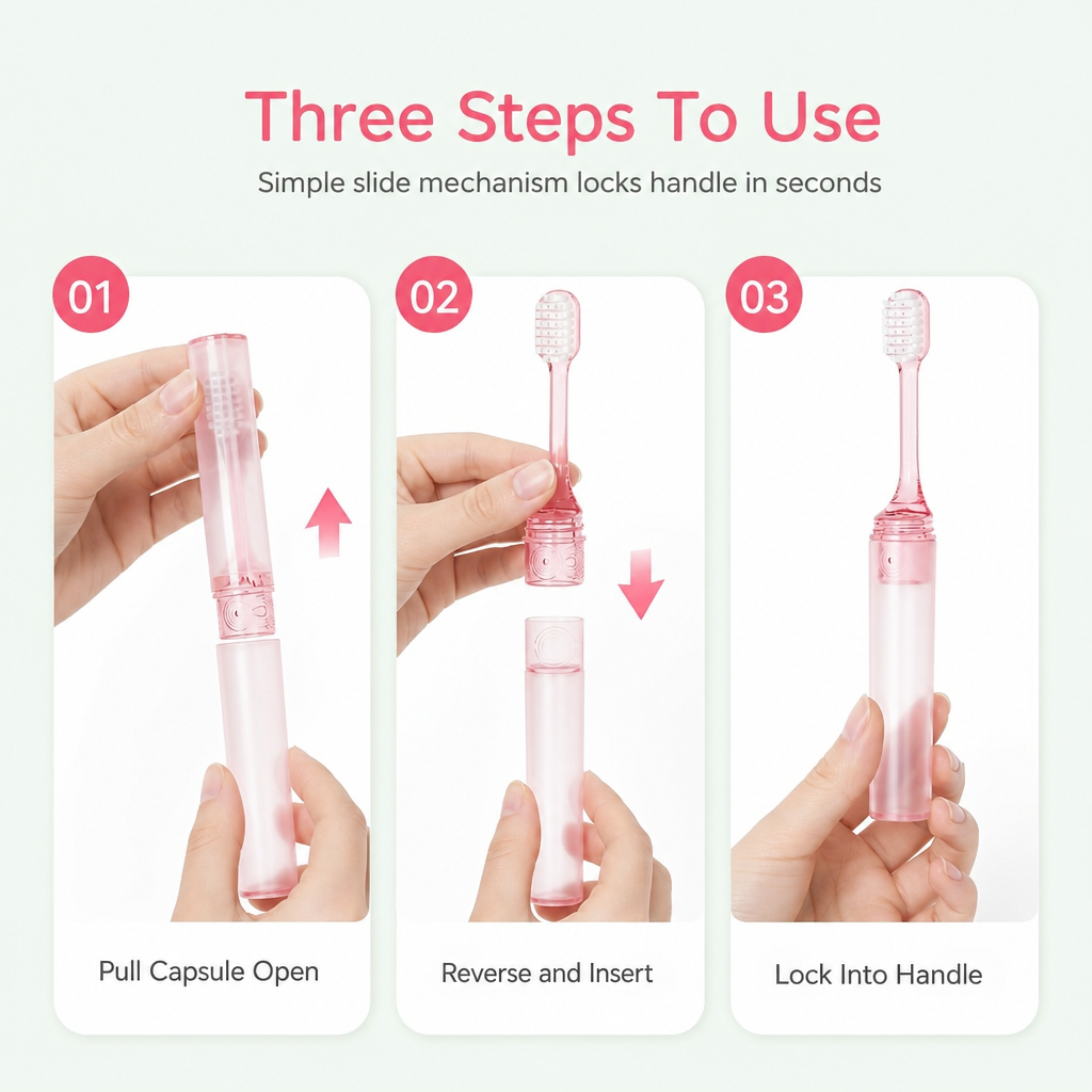 2-Piece Portable Travel Detachable Toothbrush Set