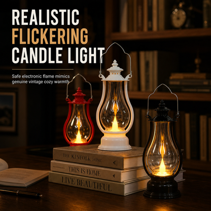 ⏳Limited-time 50% off⏰Vintage LED Decorative Lantern | Heat-Free Simulated-Flicker Flame for a Retro Ambiance🕯️🏮