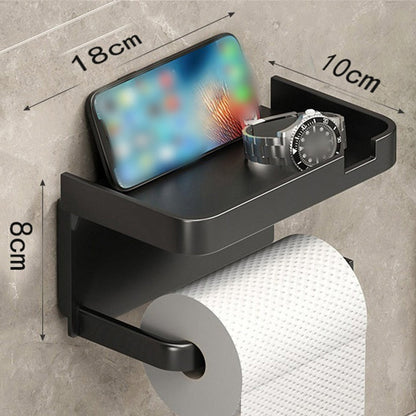 Wall-Mounted Toilet Paper Holder with Storage Shelf