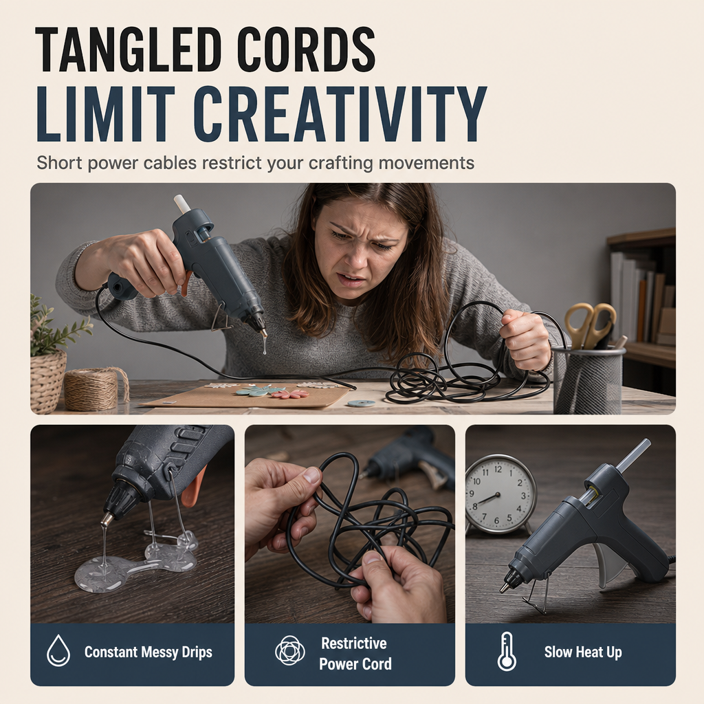 🔫 Cordless Hot Glue Gun – 60-Minute DIY Freedom