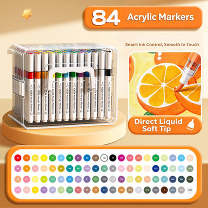 🎨✨ Soft Brush Tip Acrylic Markers – Vibrant Colors for Creative Projects
