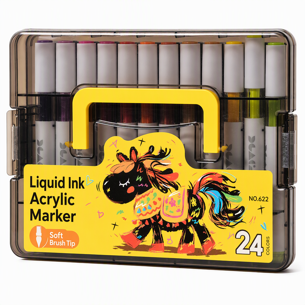 🎨✨ Soft Brush Tip Acrylic Markers – Vibrant Colors for Creative Projects