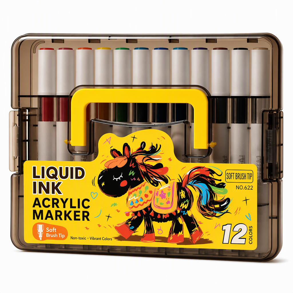 🎨✨ Soft Brush Tip Acrylic Markers – Vibrant Colors for Creative Projects