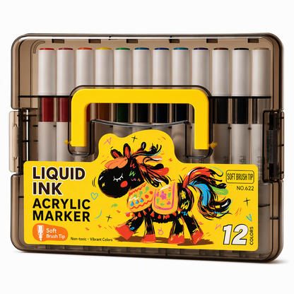 🎨✨ Soft Brush Tip Acrylic Markers – Vibrant Colors for Creative Projects