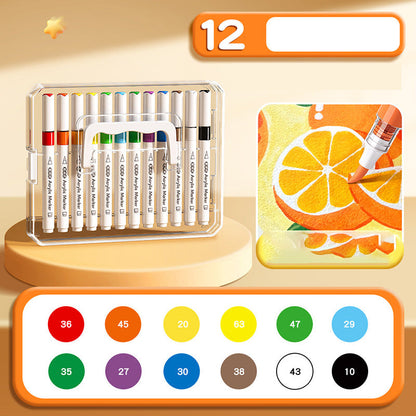 🎨✨ Soft Brush Tip Acrylic Markers – Vibrant Colors for Creative Projects