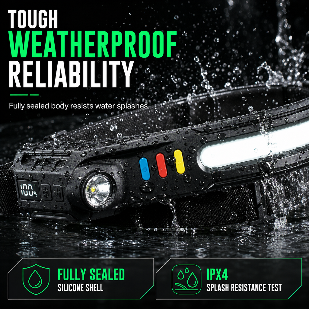 Smart Motion Sensor Dual-Light LED Headlamp