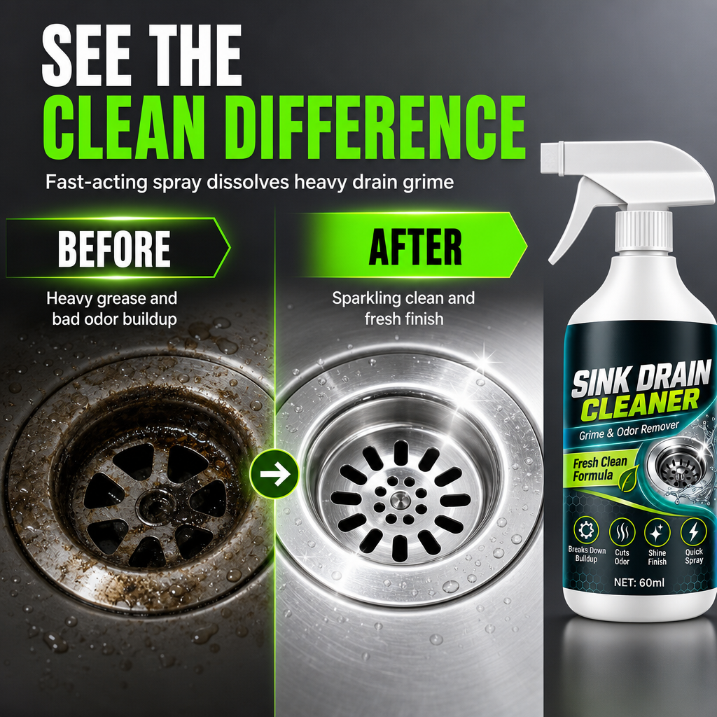 🧼✨ Kitchen Sink Drain Cleaning Spray – Target Grease & Grimy Buildup