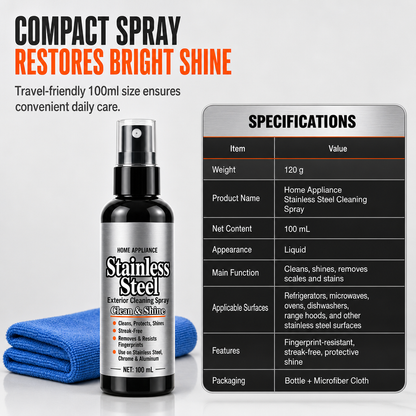 Stainless Steel Cleaner and Polish Spray Set for Household Appliances Refrigerators and Microwaves