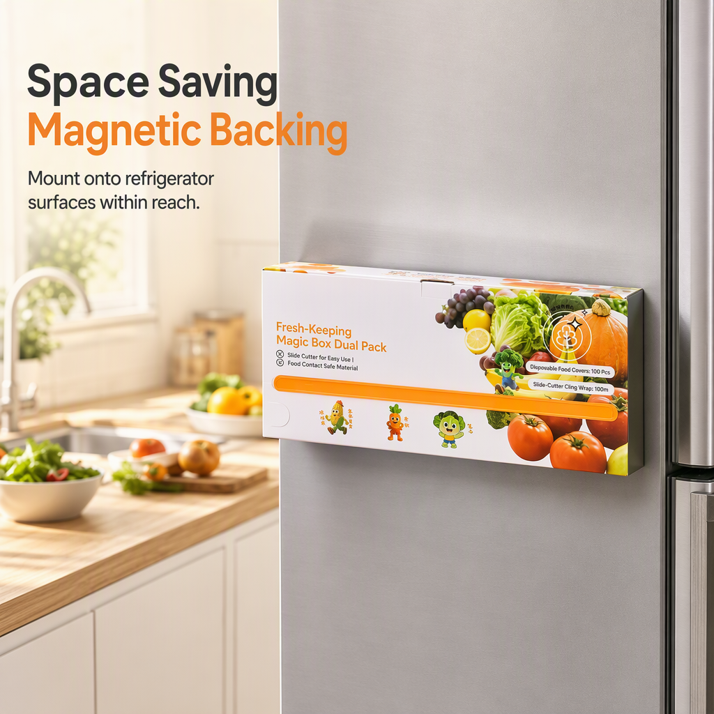 🎉Limited Sale🎉50% OFF!💞50K+ SOLD!⏳✨Magnetic Cling Film Dispenser with Slide Cutter