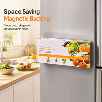 🎉Limited Sale🎉50% OFF!💞50K+ SOLD!⏳✨Magnetic Cling Film Dispenser with Slide Cutter
