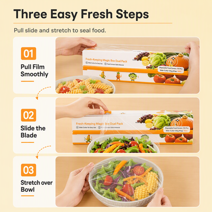 🎉Limited Sale🎉50% OFF!💞50K+ SOLD!⏳✨Magnetic Cling Film Dispenser with Slide Cutter