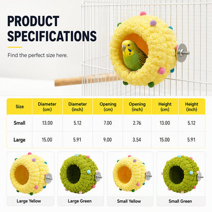 🌿 Soft Hanging Bird Bed with Plush Fleece Interior for Small Bird Cages