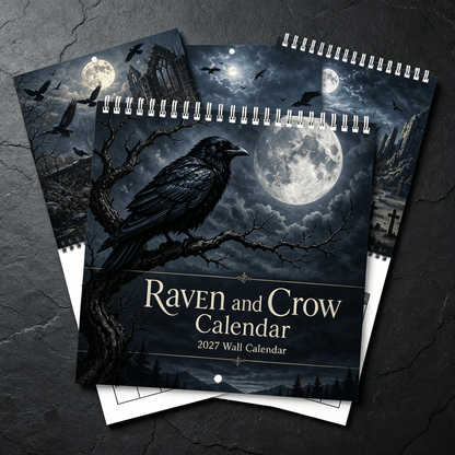 Mysterious Raven and Crow 2027 Wall Calendar