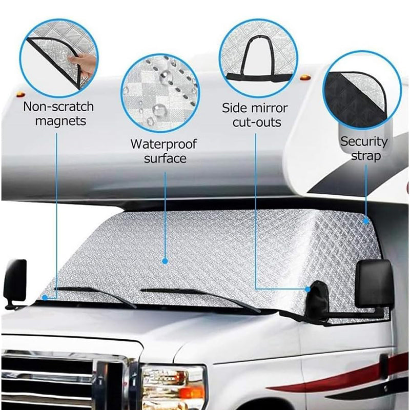 🎃Halloween Deal 50% OFF!🚐External Thermal Motorhome Windscreen Cover – All-Season Cab & Privacy Screen