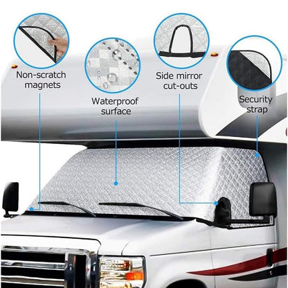 🎃Halloween Deal 50% OFF!🚐External Thermal Motorhome Windscreen Cover – All-Season Cab & Privacy Screen