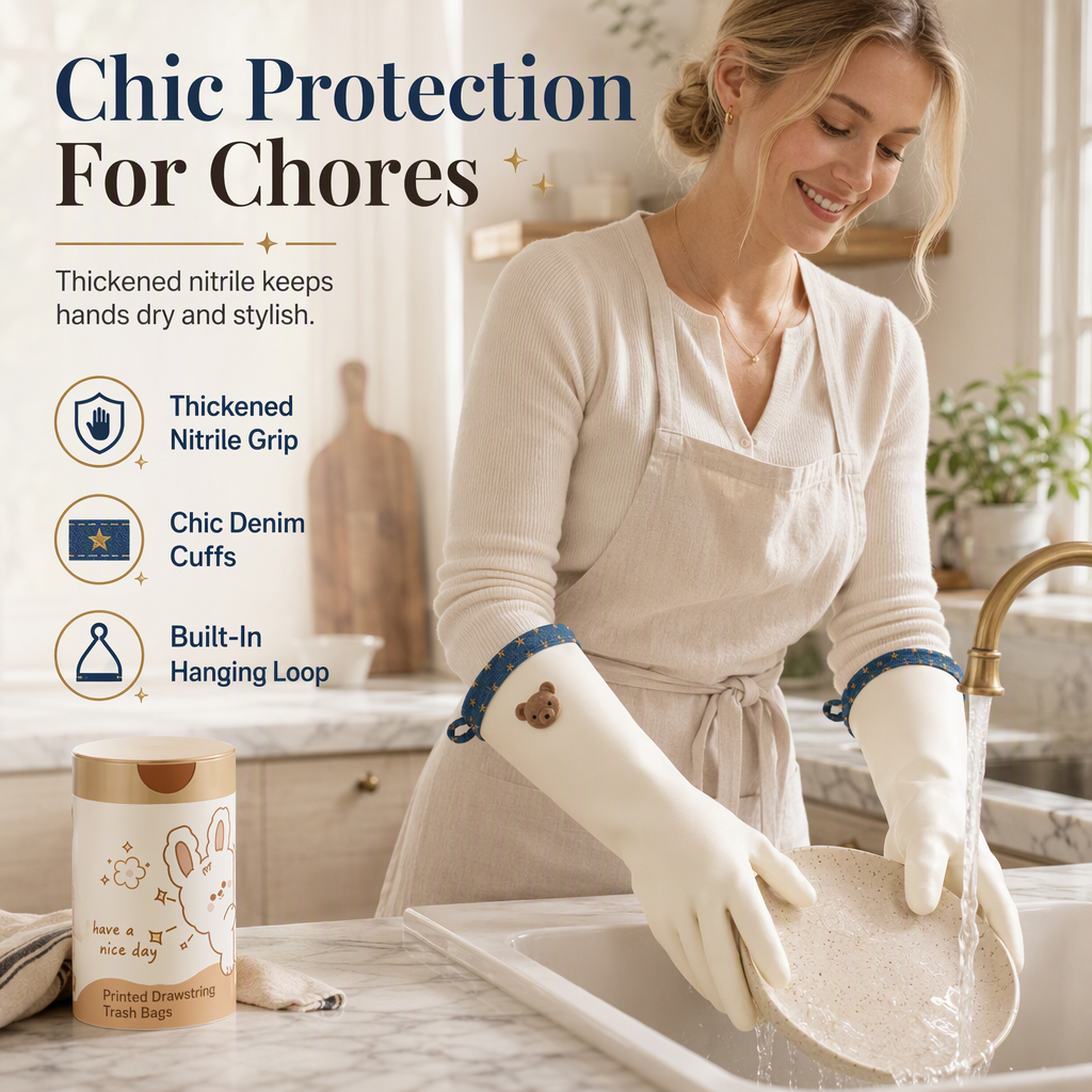 Nitrile Cleaning Gloves for Kitchen and Dishwashing