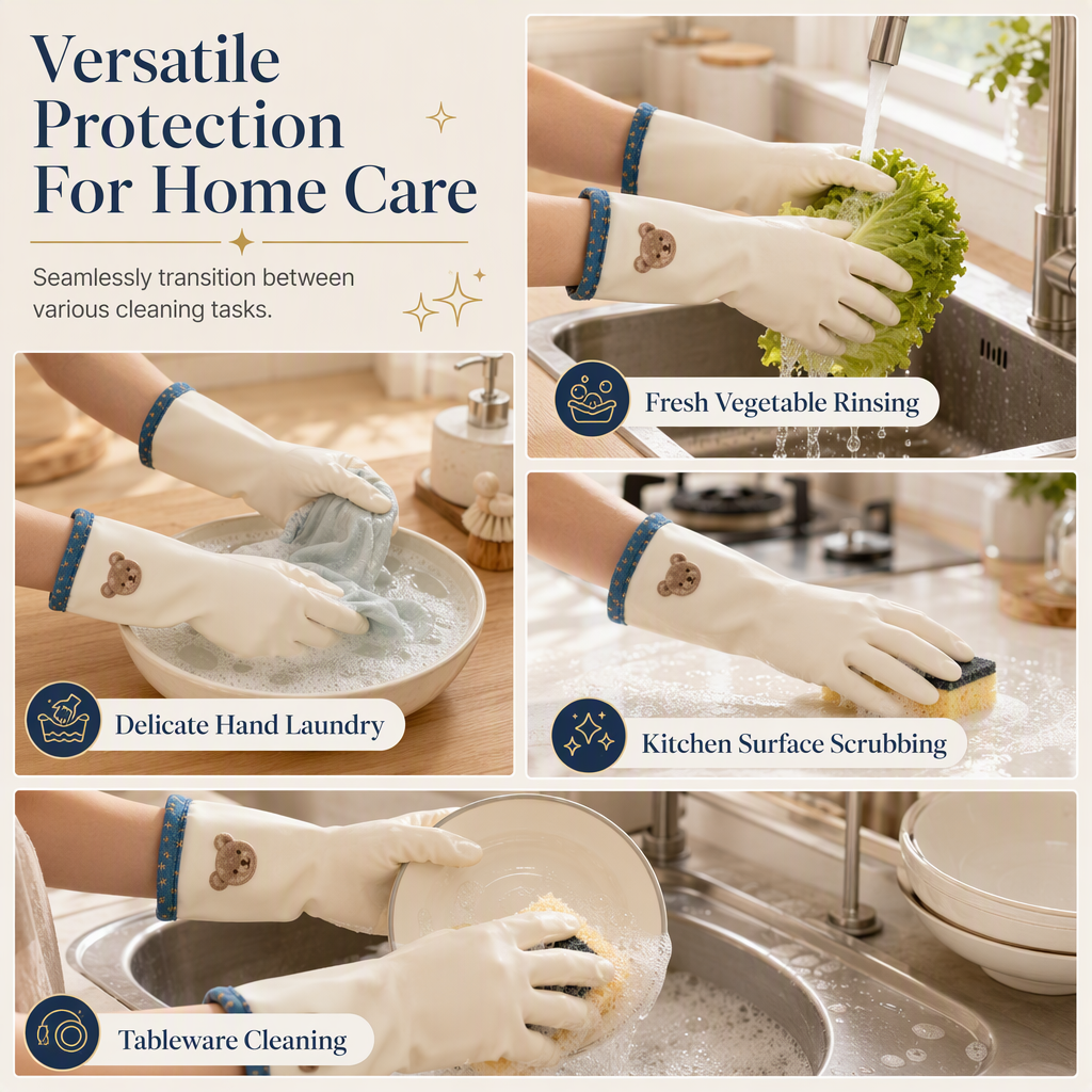 Nitrile Cleaning Gloves for Kitchen and Dishwashing