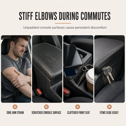 Car Central Armrest Cushion Pad with Storage Pocket