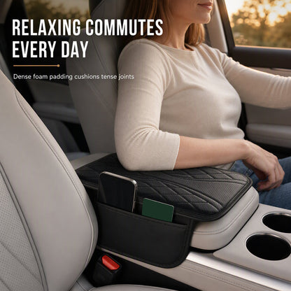 Car Central Armrest Cushion Pad with Storage Pocket