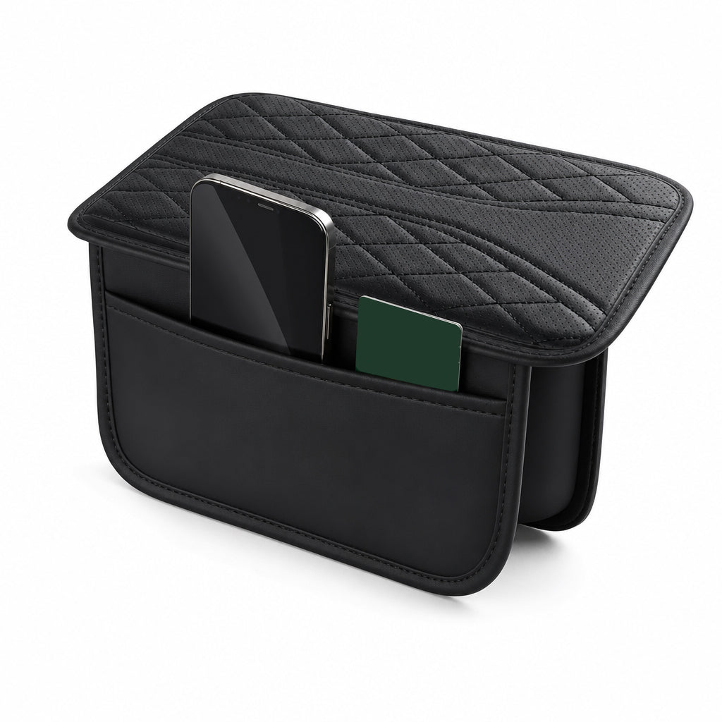 Car Central Armrest Cushion Pad with Storage Pocket