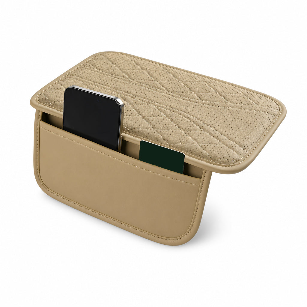 Car Central Armrest Cushion Pad with Storage Pocket