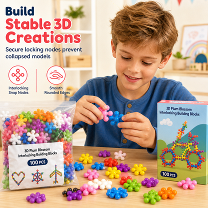 📢📢50% OFF !! ⏰Kids 3D Interlocking Snowflake Building Blocks