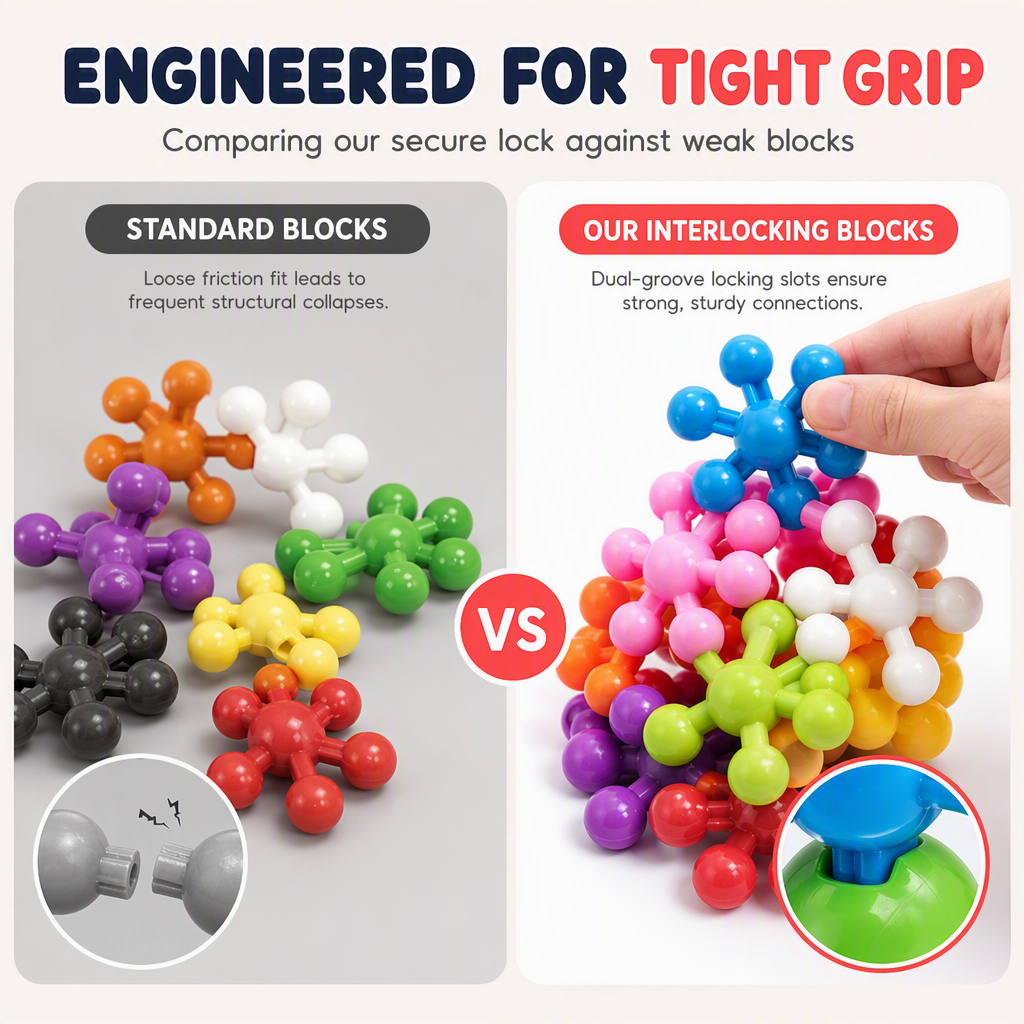 📢📢50% OFF !! ⏰Kids 3D Interlocking Snowflake Building Blocks