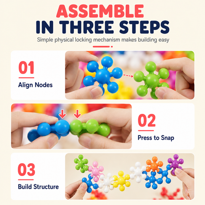 📢📢50% OFF !! ⏰Kids 3D Interlocking Snowflake Building Blocks