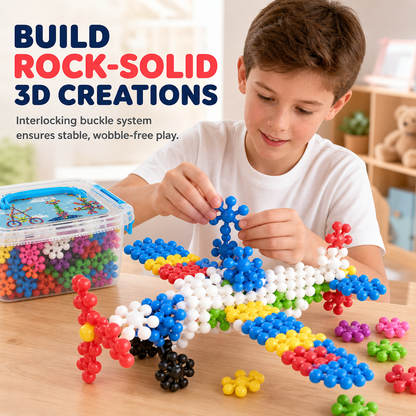 📢📢50% OFF !! ⏰Kids 3D Interlocking Snowflake Building Blocks