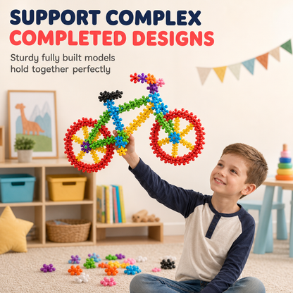 📢📢50% OFF !! ⏰Kids 3D Interlocking Snowflake Building Blocks
