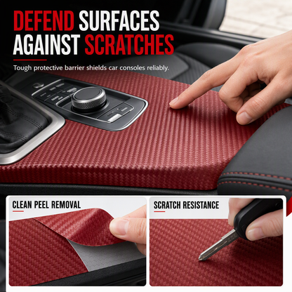 🚗 3D/6D Carbon Fiber Interior Trim Film – Self-Adhesive Car Wrap