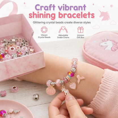 ✨ LIMITED-TIME 50% OFF! 💎 Kids DIY Charm Bracelet Kit – Creative, Screen-Free, Fun 🎀