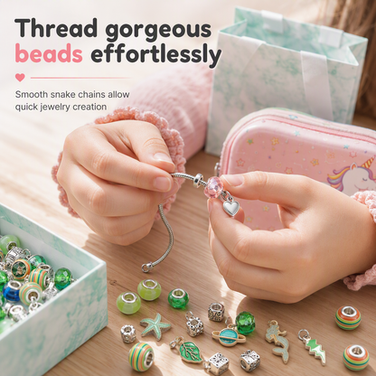✨ LIMITED-TIME 50% OFF! 💎 Kids DIY Charm Bracelet Kit – Creative, Screen-Free, Fun 🎀