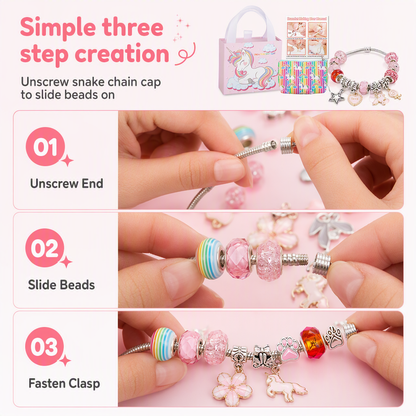 ✨ LIMITED-TIME 50% OFF! 💎 Kids DIY Charm Bracelet Kit – Creative, Screen-Free, Fun 🎀