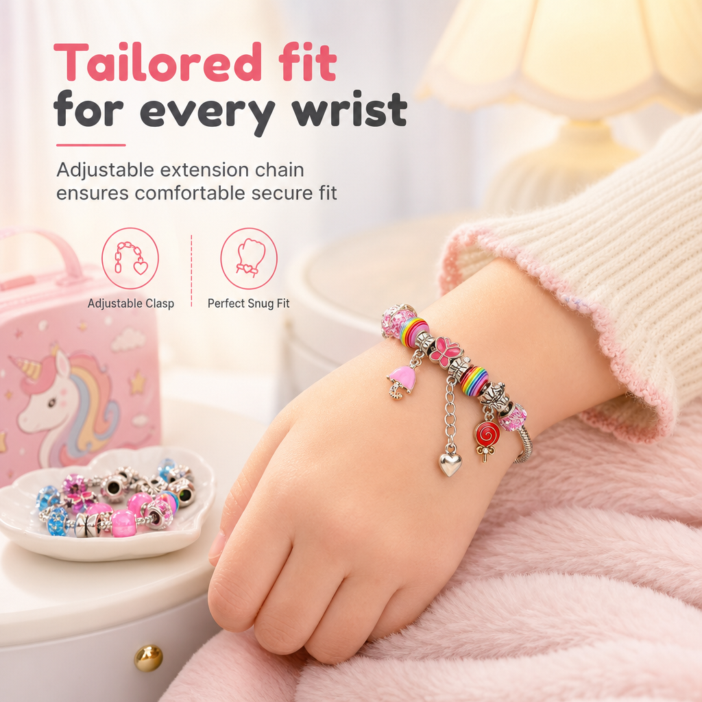 ✨ LIMITED-TIME 50% OFF! 💎 Kids DIY Charm Bracelet Kit – Creative, Screen-Free, Fun 🎀