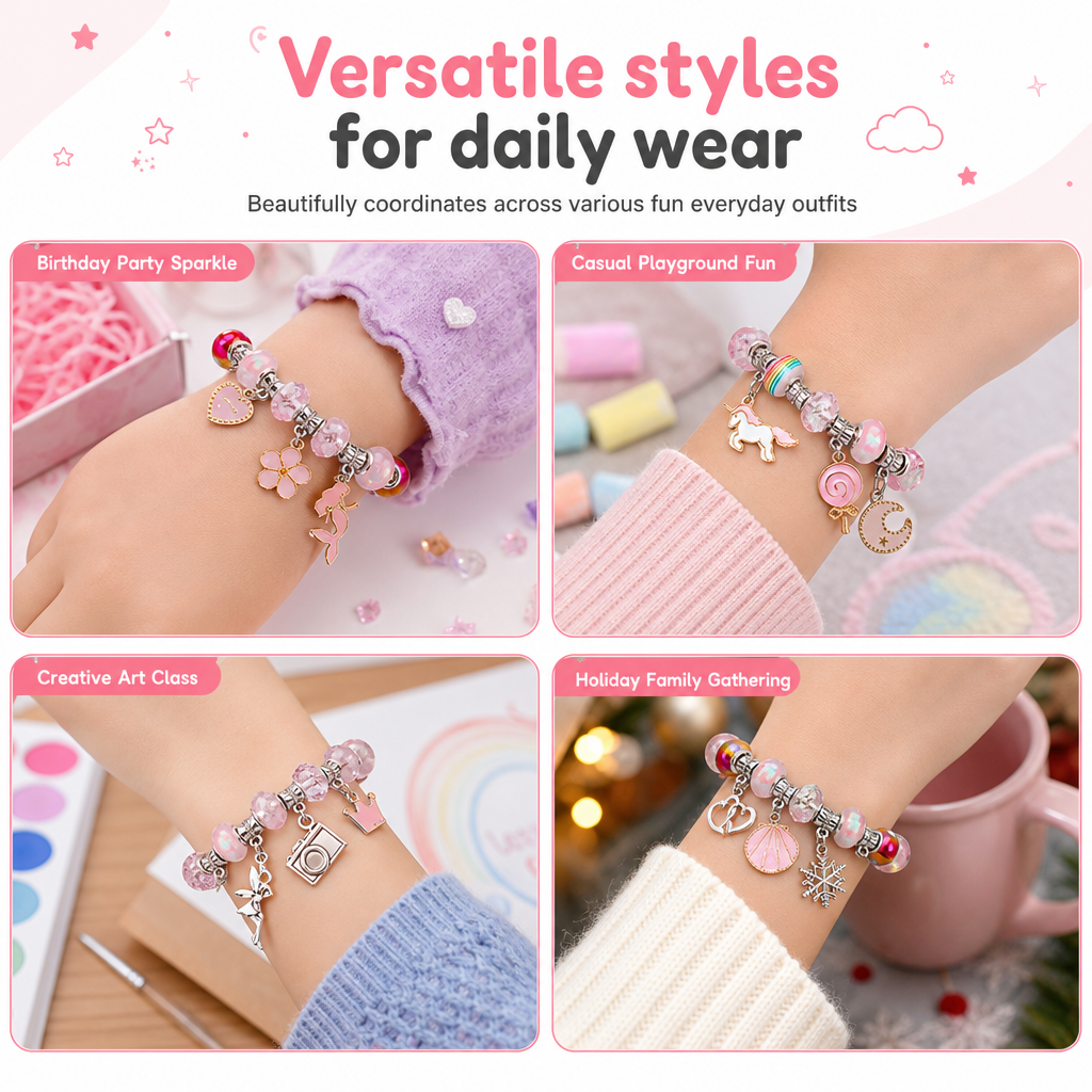 ✨ LIMITED-TIME 50% OFF! 💎 Kids DIY Charm Bracelet Kit – Creative, Screen-Free, Fun 🎀