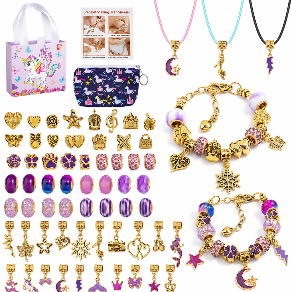 ✨ LIMITED-TIME 50% OFF! 💎 Kids DIY Charm Bracelet Kit – Creative, Screen-Free, Fun 🎀