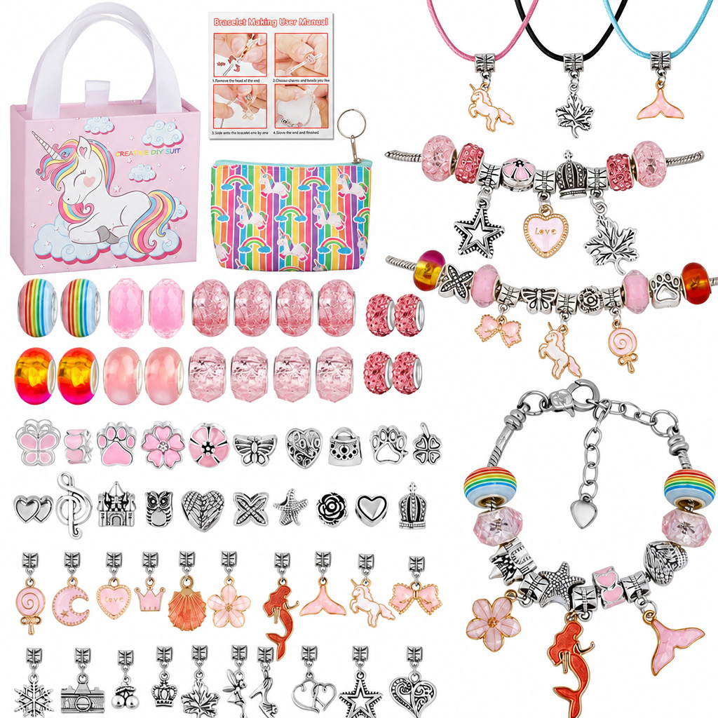 ✨ LIMITED-TIME 50% OFF! 💎 Kids DIY Charm Bracelet Kit – Creative, Screen-Free, Fun 🎀