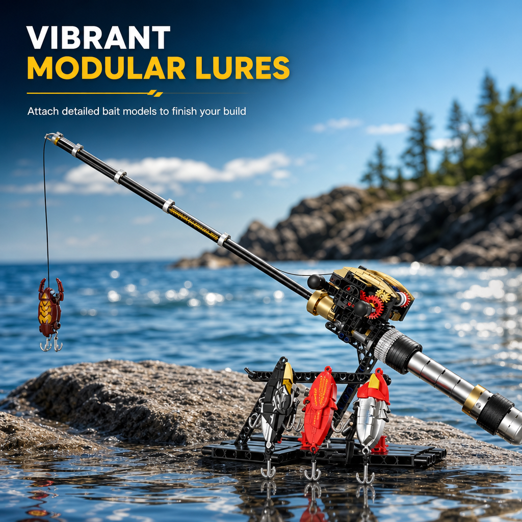 Creative Fishing Rod and Reel Set Simulated Sea Fishing Model Toy for Display