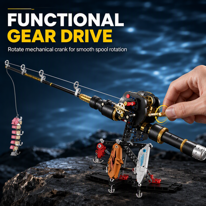Creative Fishing Rod and Reel Set Simulated Sea Fishing Model Toy for Display