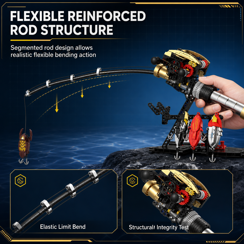 Creative Fishing Rod and Reel Set Simulated Sea Fishing Model Toy for Display