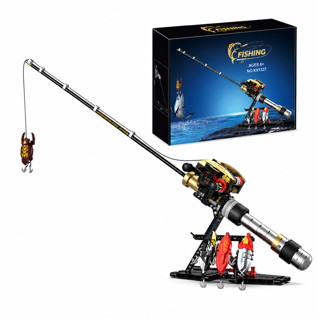 Creative Fishing Rod and Reel Set Simulated Sea Fishing Model Toy for Display