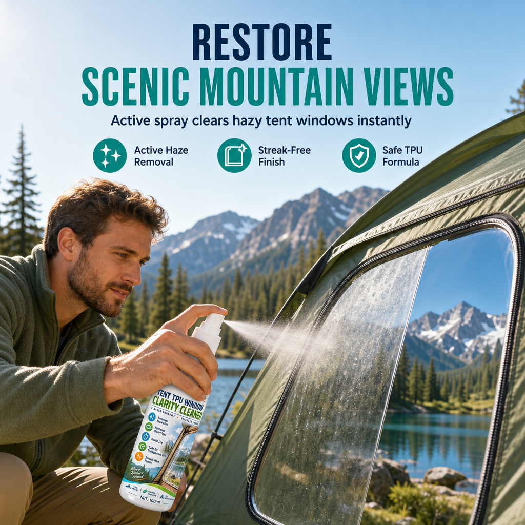🏕️ Tent Window Cleaner Spray – Clear TPU & Outdoor Shelter Care