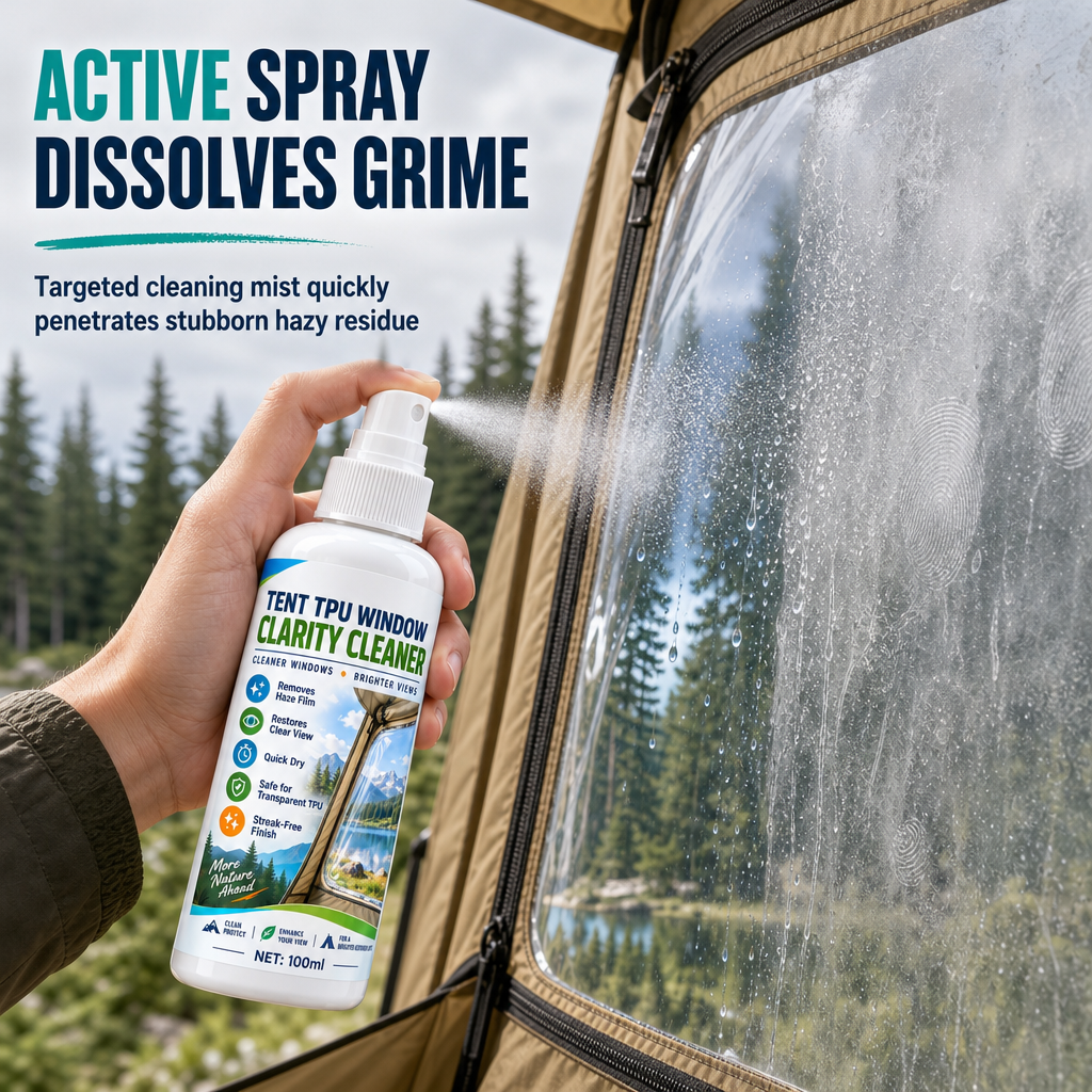 🏕️ Tent Window Cleaner Spray – Clear TPU & Outdoor Shelter Care
