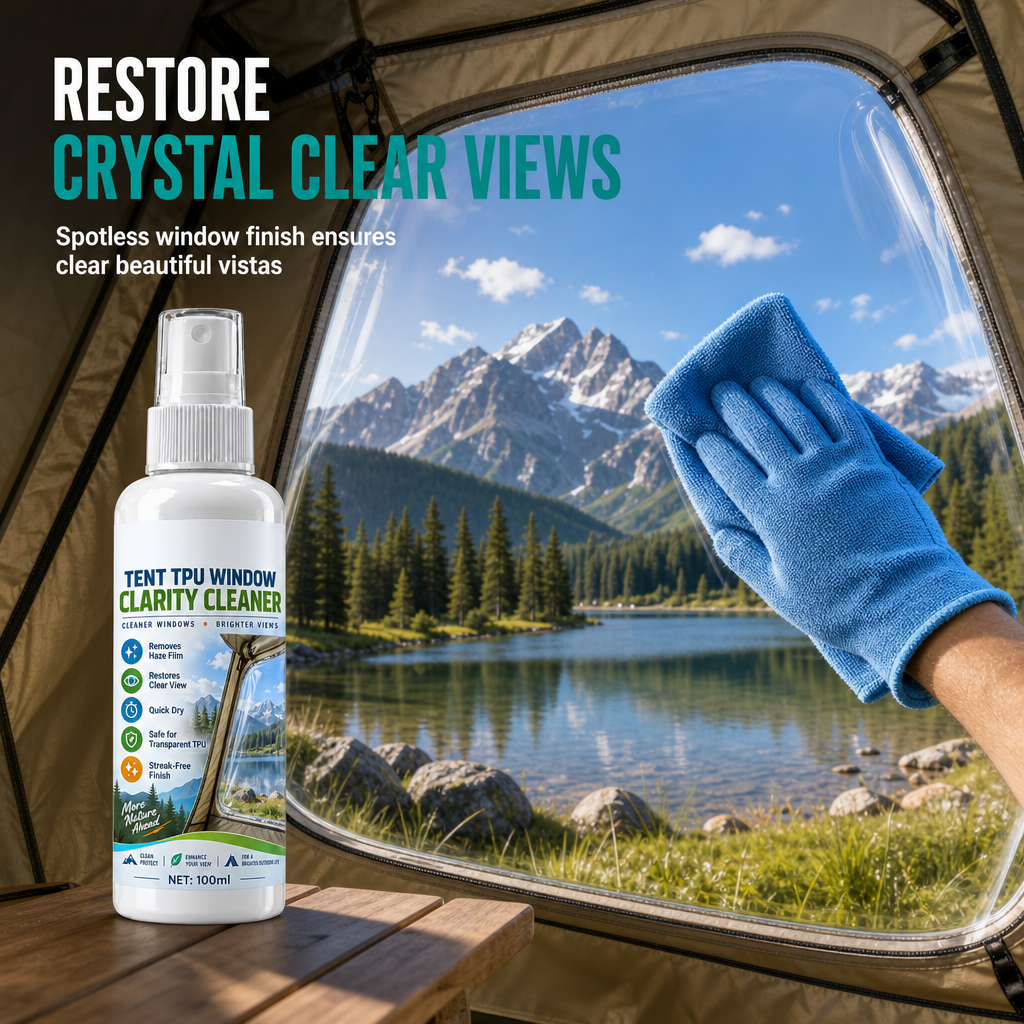🏕️ Tent Window Cleaner Spray – Clear TPU & Outdoor Shelter Care
