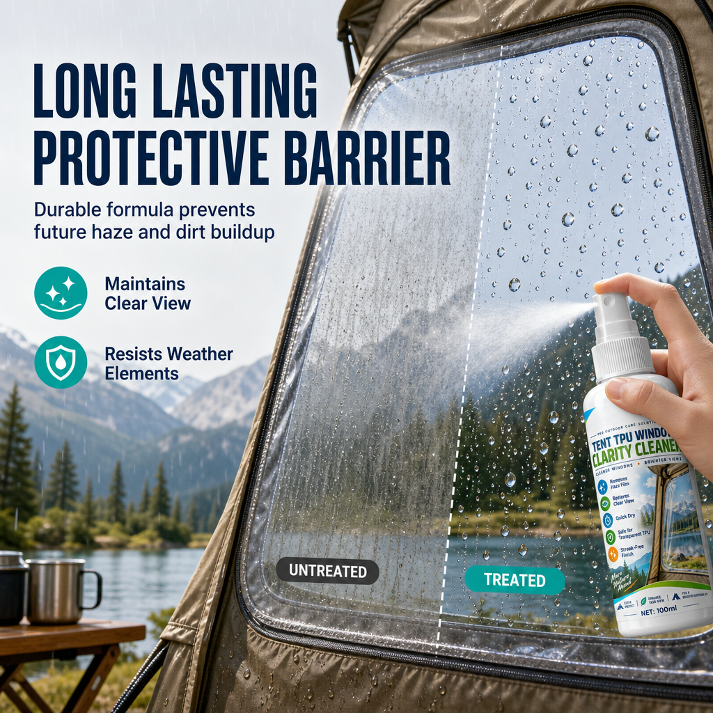 🏕️ Tent Window Cleaner Spray – Clear TPU & Outdoor Shelter Care