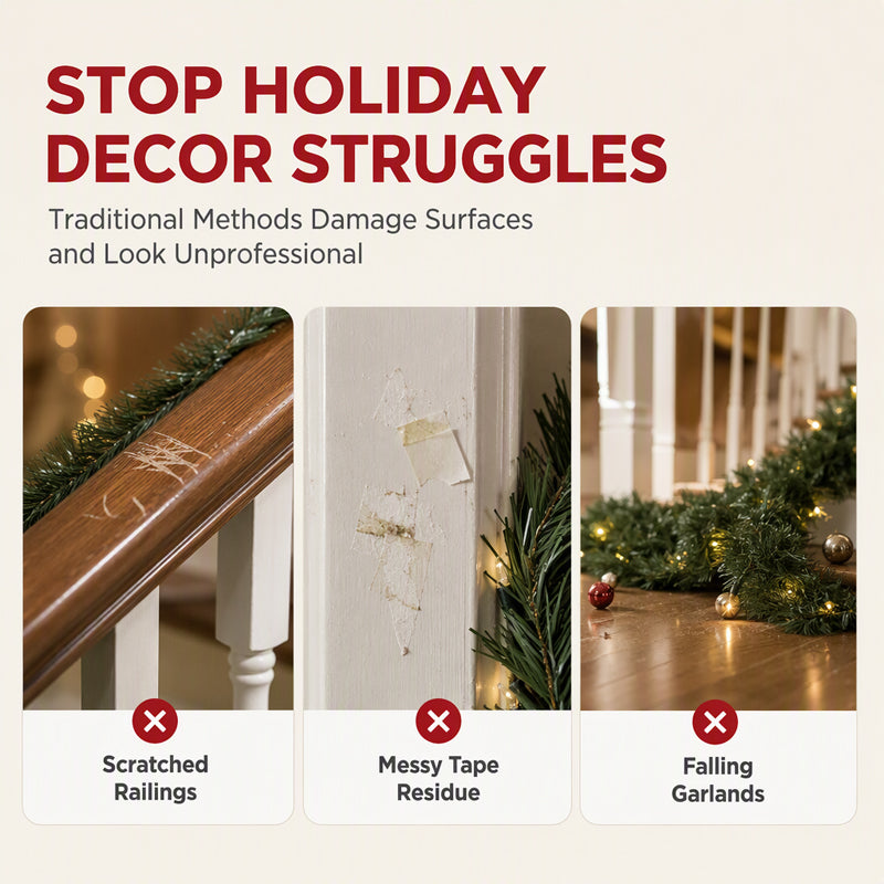 🎄 Christmas Garland Clips – Heavy-Duty Holiday Decoration Hangers