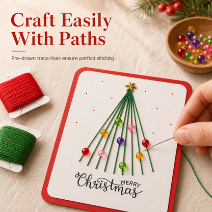 ⏳Limited-time 50% off⏰Merry Christmas DIY Greeting Card Making Kit🎄🧵📇